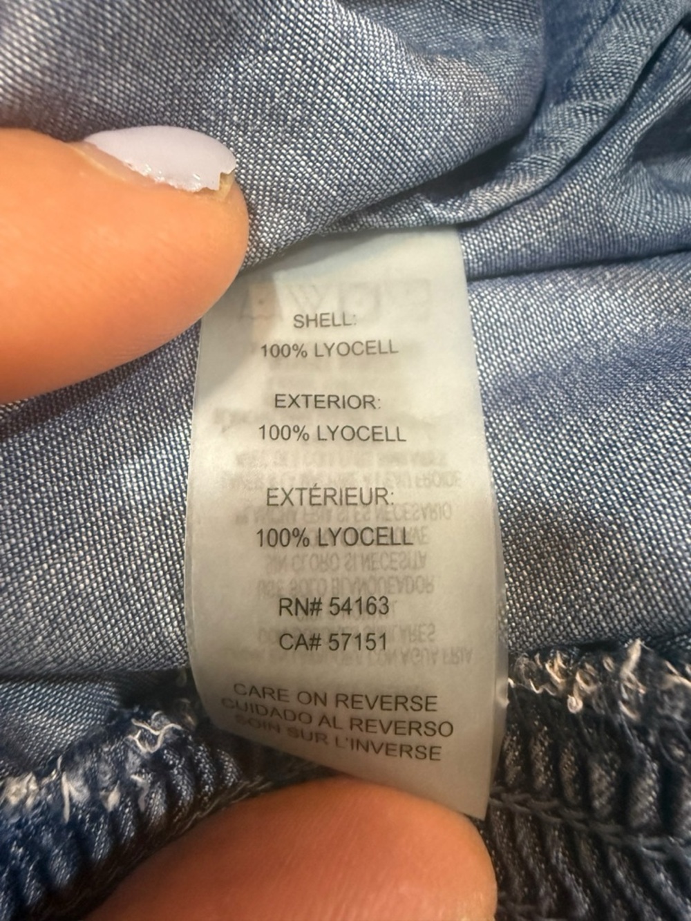 KARL LAGERFELD Boho Women’s PARIS Ruffle Trim Chambray Blouse blue Medium - Picture 5 of 8